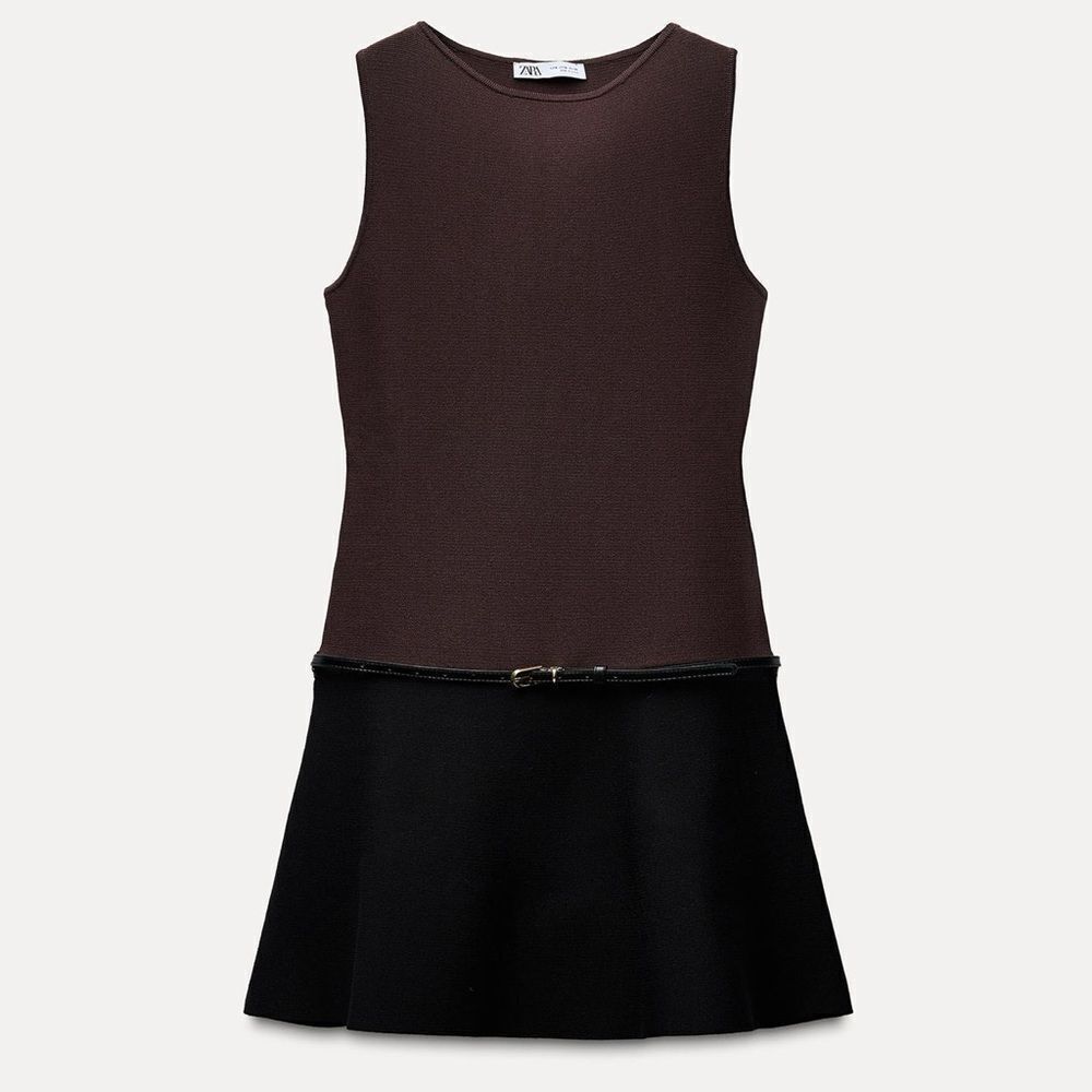 Zara belted knit mini dress